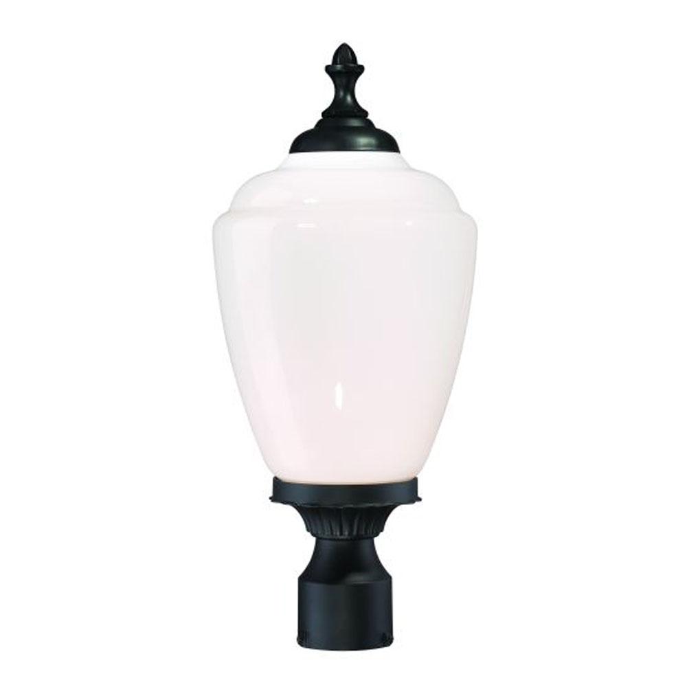 Acorn Collection Post-Mount 1-Light Outdoor Matte Black Light Fixture