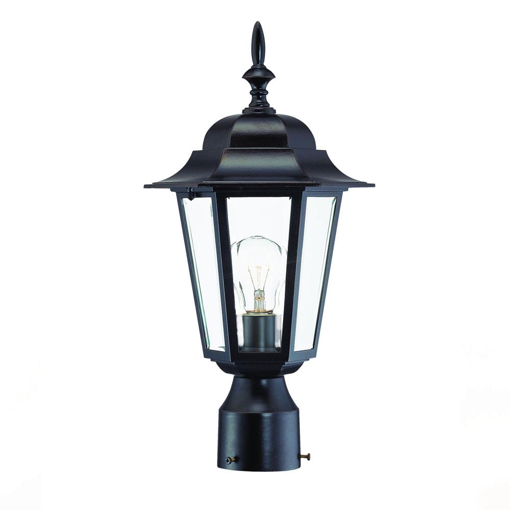 Camelot Collection Post-Mount 1-Light Outdoor Architectural Bronze Light Fixture