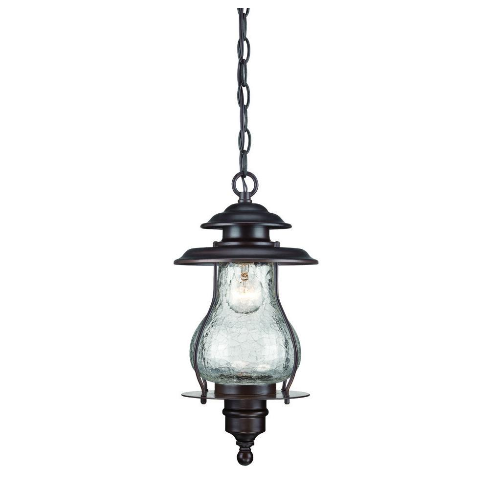 Blue Ridge Collection Hanging Lantern 1-Light Outdoor Architectural Bronze Light Fixture
