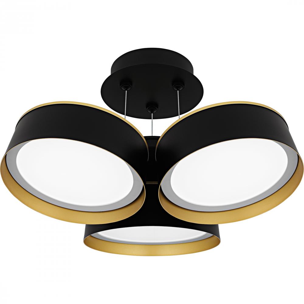 Byrnes Matte Black Semi-Flush Mount