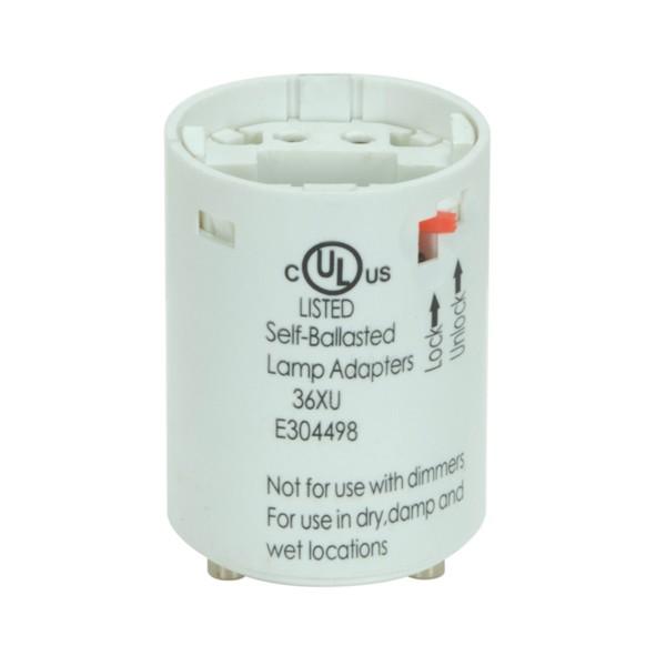 Smooth Phenolic Electronic Self-Ballasted CFL Lampholder; 120V, 60Hz, 0.23A; 18W G24q-2 And GX24q-2;