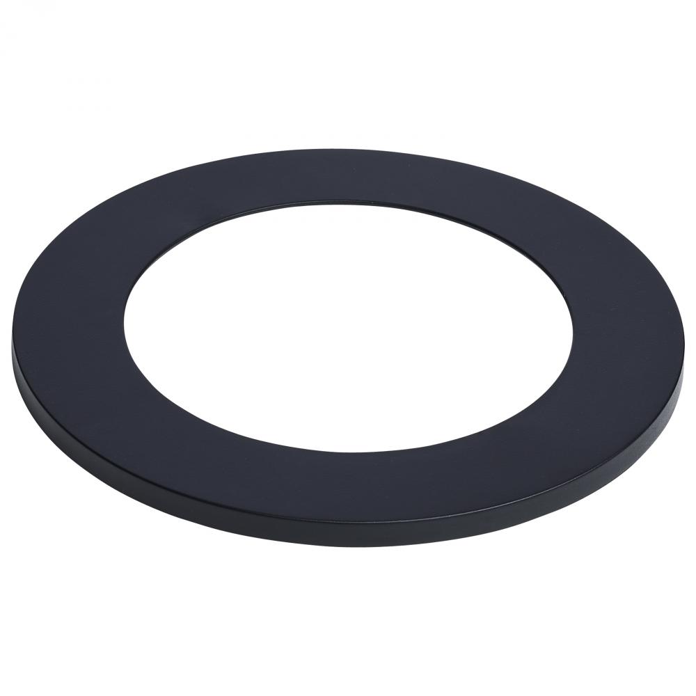 Flat Wafer Downlight Retrofit Trim; 4 Inch; Matte Black Finish
