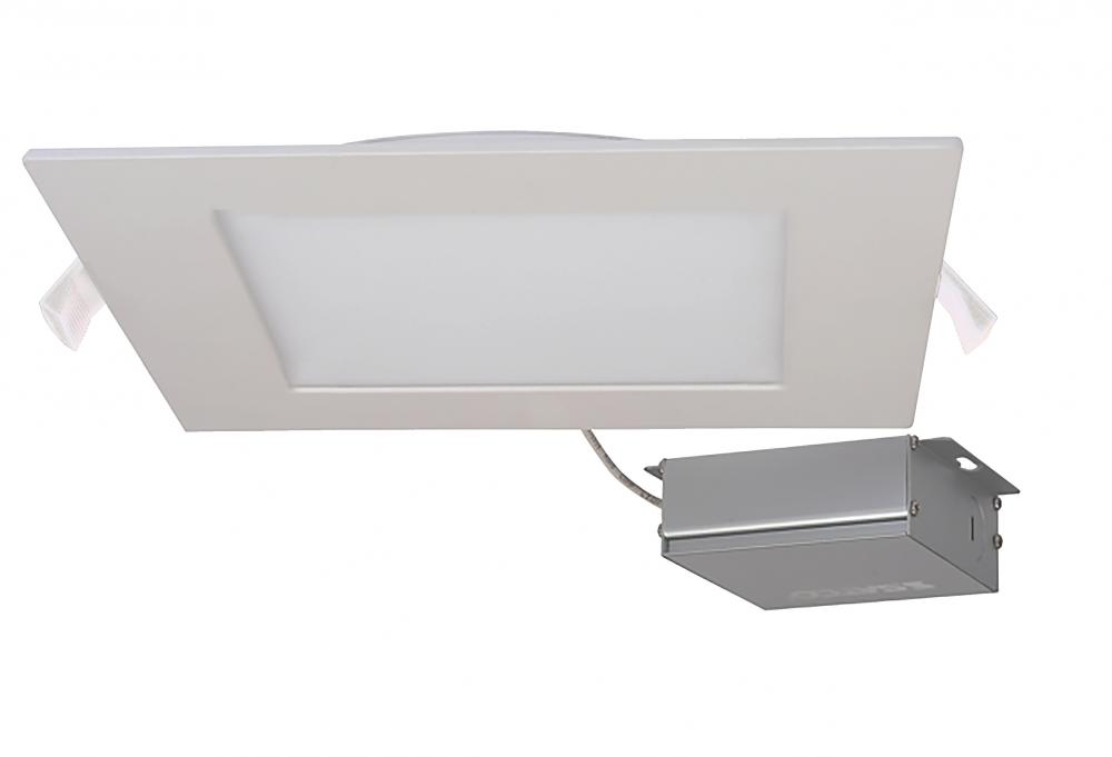 24 watt LED Direct Wire Downlight; Edge-lit; 8 inch; 3000K; 120 volt; Dimmable; Square; Remote