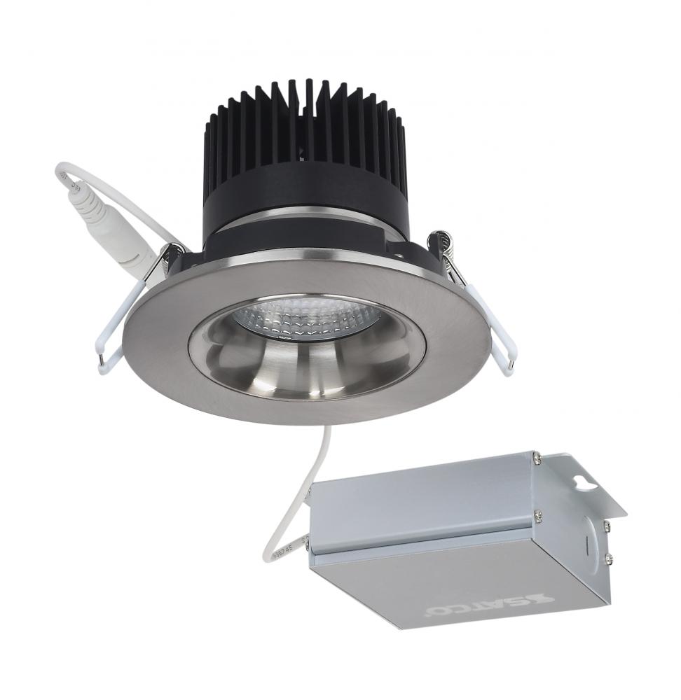 12 watt LED Direct Wire Downlight; Gimbaled; 3.5 inch; 3000K; 120 volt; Dimmable; Round; Remote