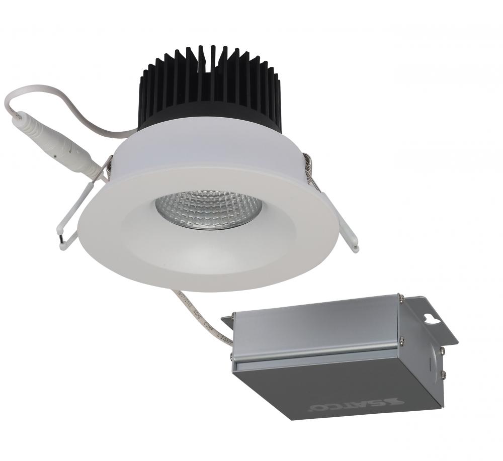 12 watt LED Direct Wire Downlight; 3.5 inch; 3000K; 120 volt; Dimmable; Round; Remote Driver; White