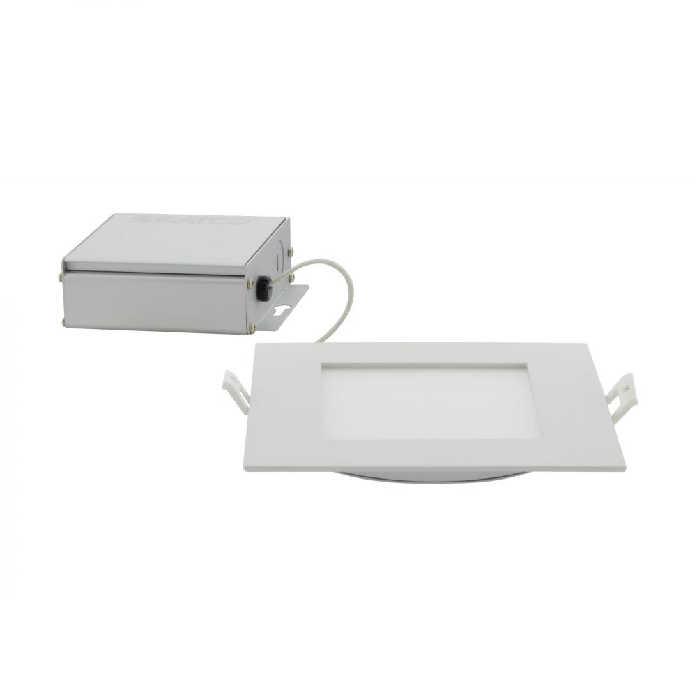 12 Watt; LED Direct Wire Downlight; Edge-lit; 6 inch; CCT Selectable; 120 volt; Dimmable; Square;