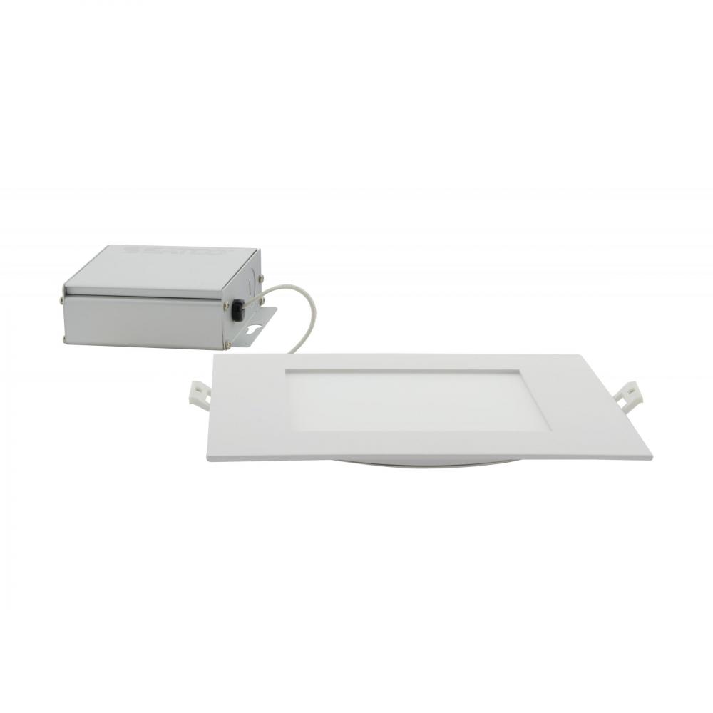24 Watt; LED Direct Wire Downlight; Edge-lit; 8 inch; CCT Selectable; 120 volt; Dimmable; Square;