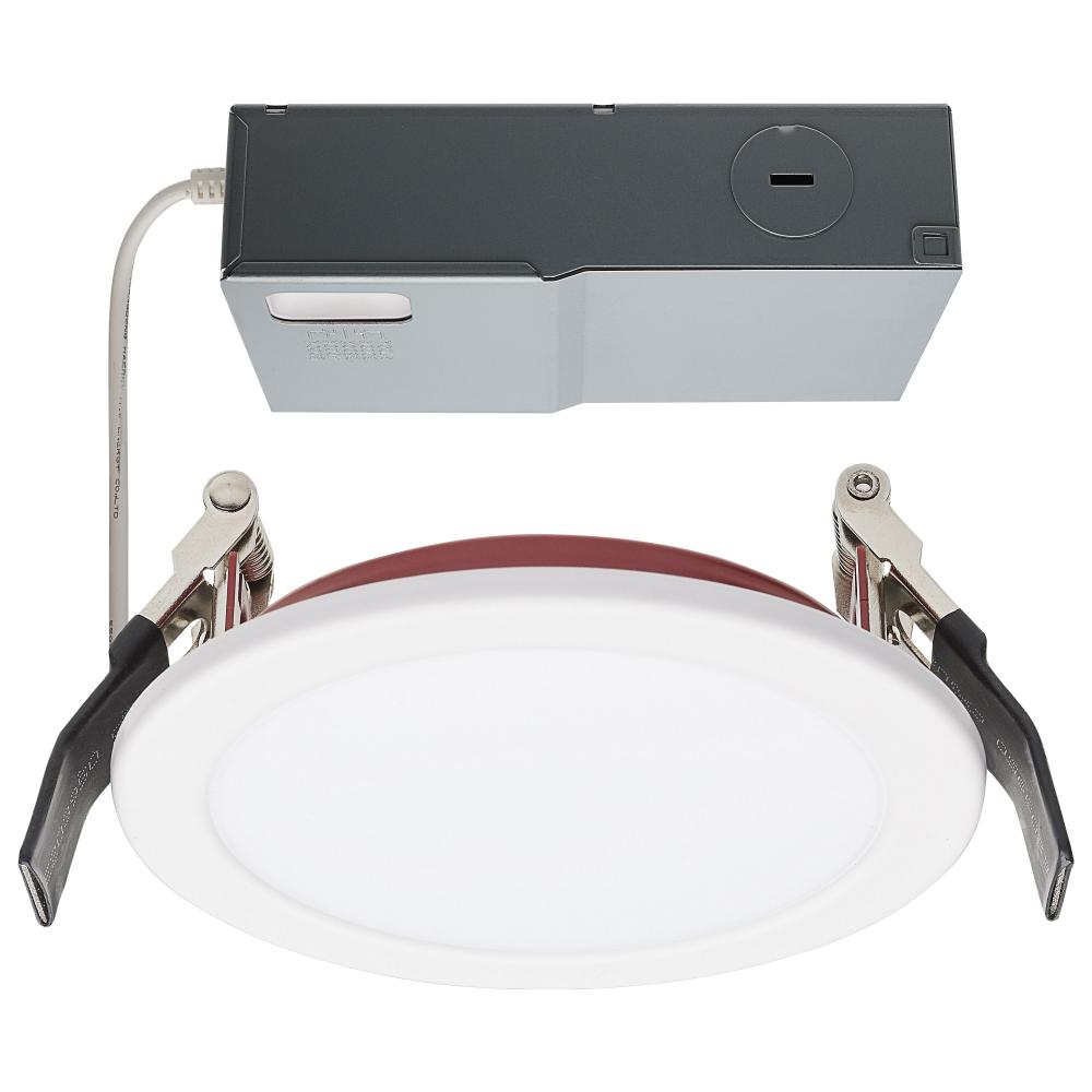 10 Watt LED; Fire Rated 4 Inch; Direct Wire Downlight; Round Shape; White Finish; CCT Selectable;