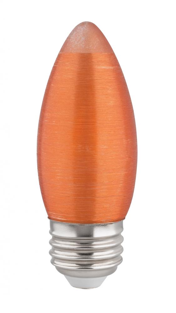 2 Watt C11 LED Filament; Satin Spun; Amber; Medium base; 2100K; 100 Lumens; 120 Volt