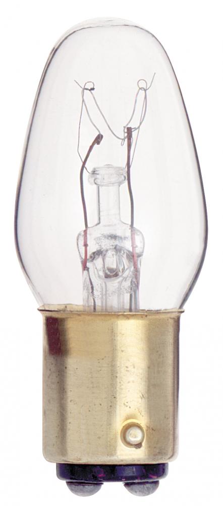 10 Watt C7 Incandescent; Clear; 2500 Average rated hours; 60 Lumens; DC Bay base; 130 Volt