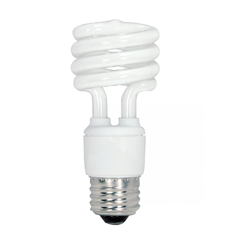 13 Watt; Mini Spiral Compact Fluorescent; 2700K; 82 CRI; Medium base; 120 Volt