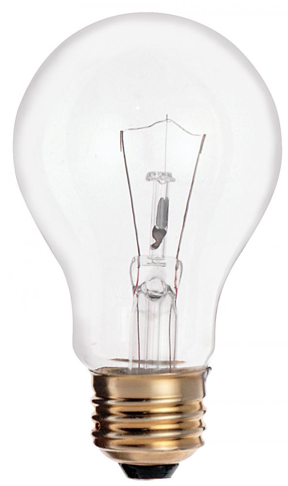 25 Watt A19 Incandescent; Clear; 1500 Average rated hours; 185 Lumens; Medium base; 120 Volt; 2/Pack