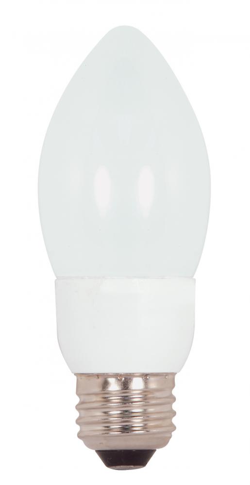 5 Watt; B11 Compact Fluorescent; 4100K; 82 CRI; Medium base; 120 Volt