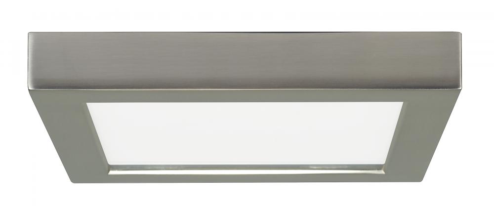 13.5 watt; 7" Flush Mount LED Fixture; 2700K; Square Shape; Brushed Nickel Finish; 120 volts