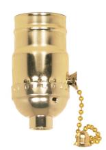 Satco Products Inc. 80/1006 - On-Off Pull Chain Socket; 1/8 IPS; Aluminum; Brite Gilt Finish; 660W; 250V; 500 Master