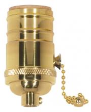 Satco Products Inc. 80/1052 - On-Off Pull Chain Socket; 1/8 IPS; 4 Piece Stamped Solid Brass; Polished Brass Finish; 660W; 250V
