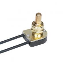 Satco Products Inc. 80/1124 - On-Off Metal Push Switch; 3/8" Metal Bushing; Single Circuit; 6A-125V, 3A-250V Rating; Brass
