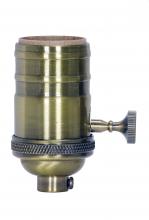 Satco Products Inc. 80/2217 - On-Off Turn Knob Socket With Matching Finish Removable Knob; 4 Piece Stamped Solid Brass; Antique