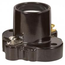 Satco Products Inc. 90/1113 - Phenolic Receptacle Wih Mounting Holes; Brown Finish; Screw Terminals; 1-5/8" Height;