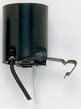 Satco Products Inc. 90/595 - Snap-In Socket; Bracket Extends 1/2" From End Of Socket; 7" AWM B/W Leads 105C; 1-1/2"