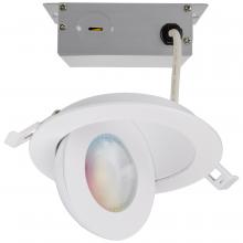 Satco Products Inc. S11293 - 9 Watt; LED Gimbaled Downlight; 4 Inch; RGB & Tunable White; Round; Starfish IOT; White Finish; 650