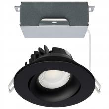 Satco Products Inc. S11625R1 - 12 Watt LED Direct Wire Downlight; Gimbaled; 3.5 Inch; CCT Selectable; Round; Remote Driver; Black