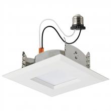 Satco Products Inc. S11820R1 - 6.7 Watt LED Downlight Retrofit; 4 Inches; CCT Selectable; Square; White Finish; 120 Volt