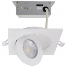 Satco Products Inc. S11841 - 9 Watt; CCT Selectable; LED Direct Wire Downlight; Gimbaled; 4 Inch Square; Remote Driver; White