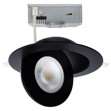 Satco Products Inc. S11862 - 15 Watt; CCT Selectable; LED Direct Wire Downlight; Gimbaled; 6 Inch Round; Remote Driver; Black