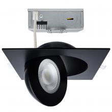 Satco Products Inc. S11863 - 15 Watt; CCT Selectable; LED Direct Wire Downlight; Gimbaled; 6 Inch Square; Remote Driver; Black