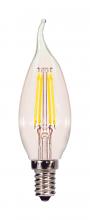 Satco Products Inc. S21722 - 4.5 Watt CA10 LED; Clear; Candelabra base; 5000K; 120 Volt; 2-Card