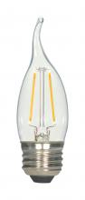 Satco Products Inc. S21724 - 2.5 Watt CA10 LED; Clear; Medium base; 2700K; 120 Volt; 2-Card