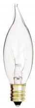 Satco Products Inc. S3272 - 10 Watt CA7 Incandescent; Clear; 1500 Average rated hours; 80 Lumens; Candelabra base; 120 Volt