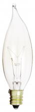 Satco Products Inc. S3273 - 15 Watt CA8 Incandescent; Clear; 1500 Average rated hours; 100 Lumens; Candelabra base; 120 Volt