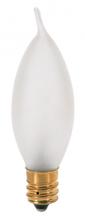 Satco Products Inc. S3276 - 10 Watt CA7 Incandescent; Frost; 1500 Average rated hours; 70 Lumens; Candelabra base; 120 Volt