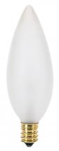 Satco Products Inc. S3285 - 25 Watt BA9 1/2 Incandescent; Frost; 1500 Average rated hours; 212 Lumens; Candelabra base; 120 Volt