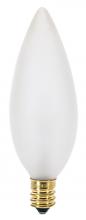 Satco Products Inc. S3291 - 15 Watt BA9 1/2 Incandescent; Frost; 1500 Average rated hours; 114 Lumens; Candelabra base; 120 Volt