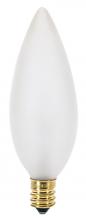 Satco Products Inc. S3785 - 25 Watt BA9 1/2 Incandescent; Frost; 1500 Average rated hours; 212 Lumens; Candelabra base; 120