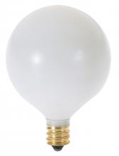Satco Products Inc. S3825 - 25 Watt G16 1/2 Incandescent; Satin White; 1500 Average rated hours; 202 Lumens; Candelabra base;