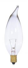 Satco Products Inc. S3866 - 7 Watt CA10 Incandescent; Clear; 1500 Average rated hours; 65 Lumens; Candelabra base; 12 Volt