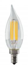Satco Products Inc. S8552 - 4.5 Watt CA11 LED Filament; Clear; Candelabra base; 2700K; 350 Lumens; 120 Volt