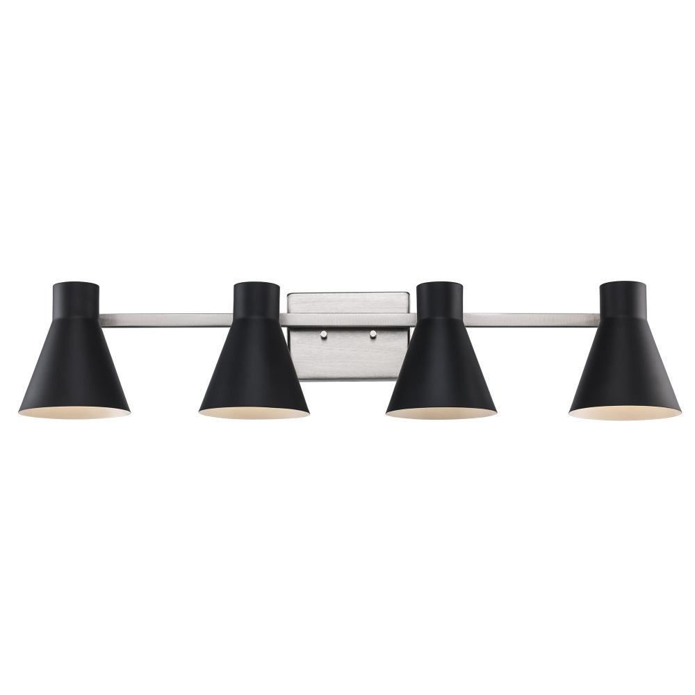 4LT VANITY-FLARED SHADE-BK-BN