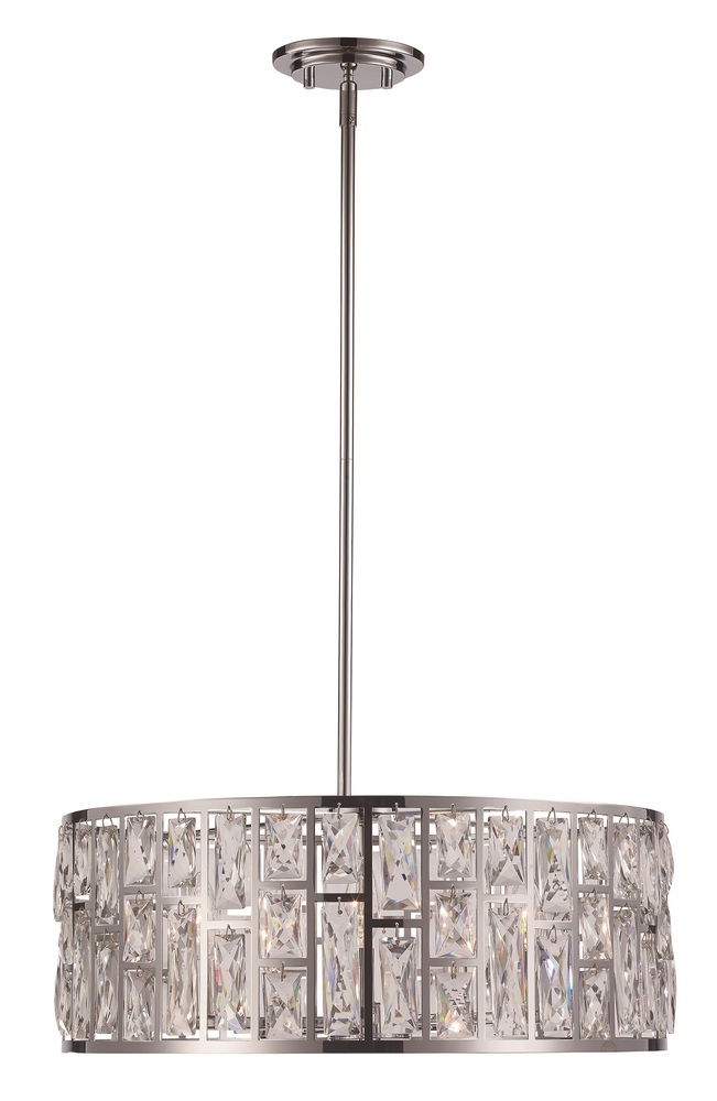 Vibrant 20" Crystal Drum Shade Chandelier