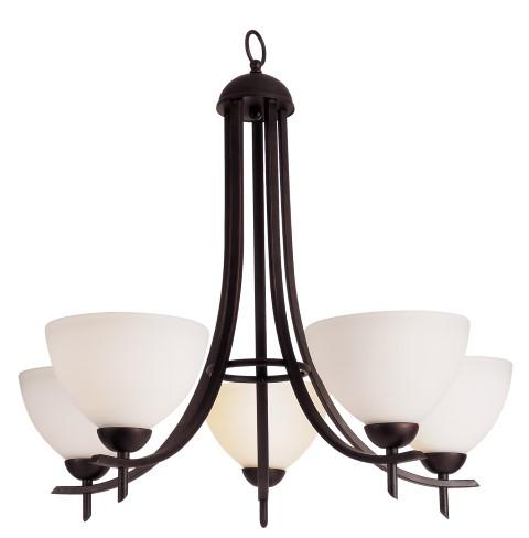 Vitalian Collection Metal and Glass Bell Shades Chandelier With Chain
