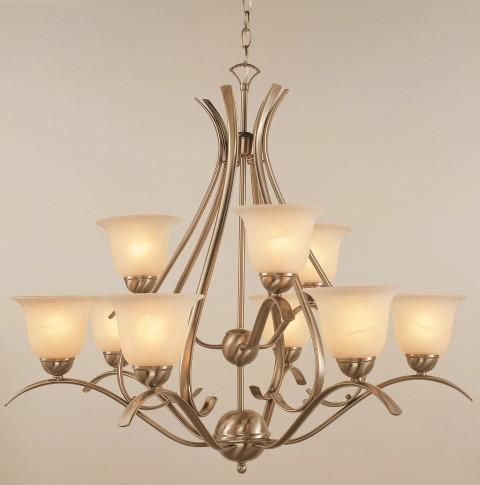 Aspen 35-In., 2-Tier, 9-Shade Chandelier with Chain