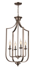 Trans Globe 11216 BN - Hillcrest 31.5-in. High Brushed Nickel 4-Light Cage Chandelier