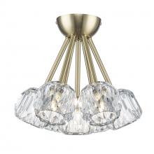 Trans Globe 11737 AG - 7LT SEMI FLSH ROSE CRYSTAL-AG