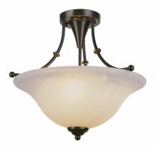 Trans Globe 6540 WB - Perkins 3-Light Armed Semi Flush Indoor Ceiling Light with Glass Bowl Shade