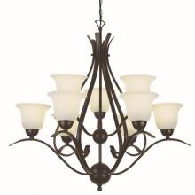 Trans Globe 9289 ROB - Aspen 35-In., 2-Tier, 9-Shade Chandelier with Chain
