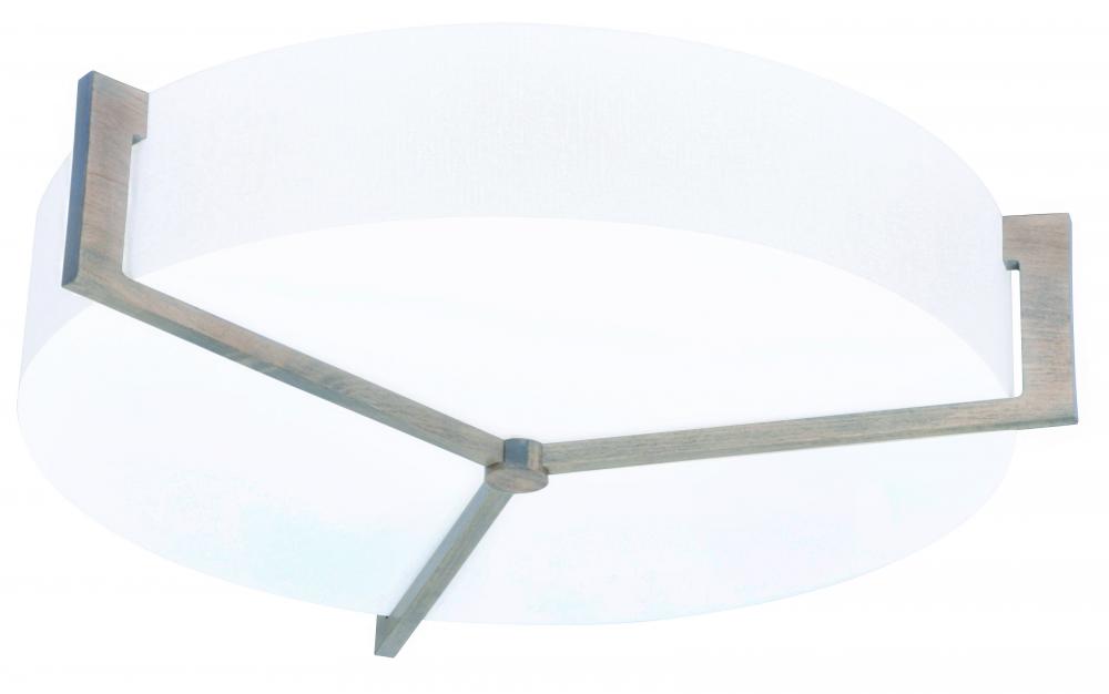 Apex 21'' LED Ceiling - Weathered Grey Finish - Linen White Shade